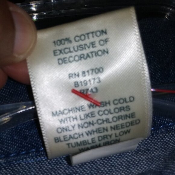 Womens Denim Shirt Embroidered Pocket Full zip - Picture 10 of 10